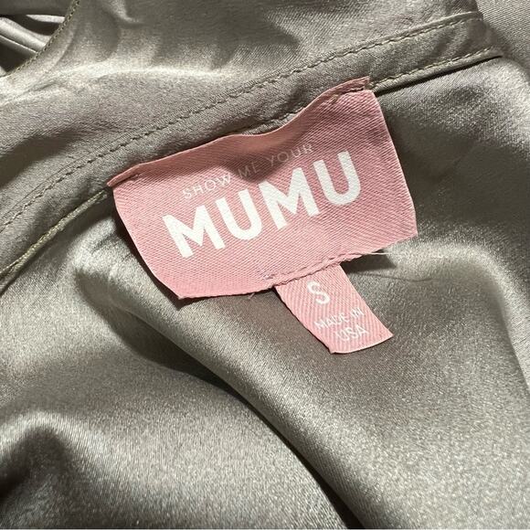 Show Me Your Mumu SMYM Samantha Ruffle Wrap Dress in Moss green NEW SMALL - Picture 4 of 6